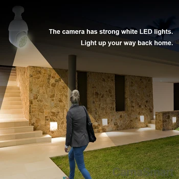 Žiarovka Fotoaparát, Wifi PTZ Full HD Farebné Nočné Videnie Jednoduchá Inštalácia pre Vnútorné Vonkajšie Použitie