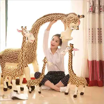 Žirafa hračky krásne stojaci plyšový veľký žirafa bábika darček k narodeninám