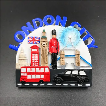 Živicové 3D magnetické tvorivé magnety na chladničku chladnička prilepili suveníry z London bus Anglicko kolekcie darček domáce dekorácie