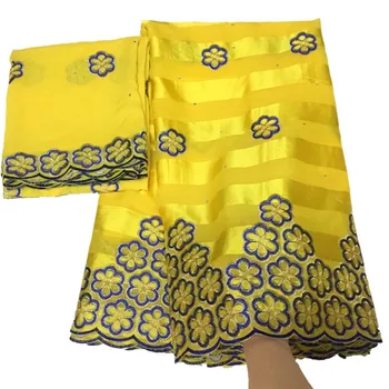 žltá stuha hodvábneho materiálu afriky čipky kvalitný hodváb výšivky, čipky textílie s šifón set šál