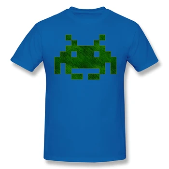 ｰ GEEK ｰ Space Invaders Zelená Denim čierna Tričko Space Invaders homme T-Shirt Tees Čistý Krátky Rukáv